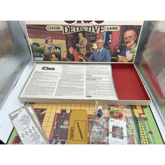 Vintage Clue Classic Detective Game Parker Brothers 1986 100% Complete - Picture 2 of 4